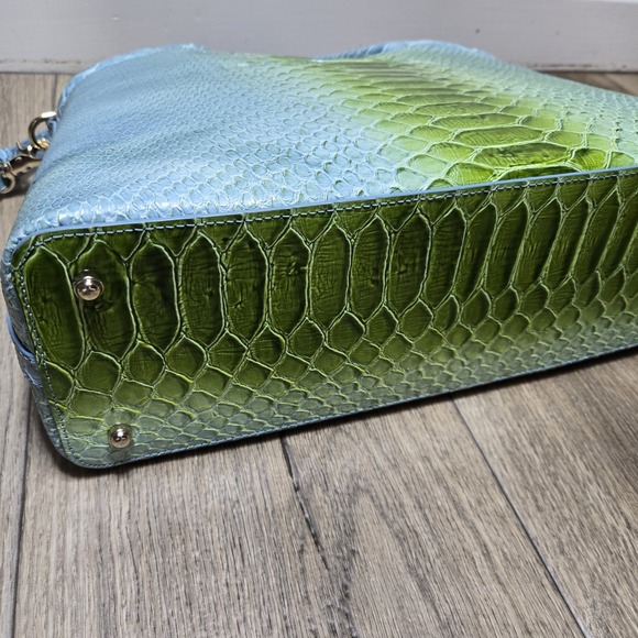 NWOT Brahmin Elaine Limeade Rivers Genuine Leather Satchel Bag $395 - Picture 4 of 16